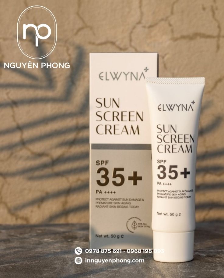 In hộp giấy đựng kem chống nắng in tên thương hiệu